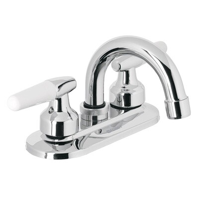 Mezcladora 4 para lavabo, cuello curvo, manerales cono COD 49204