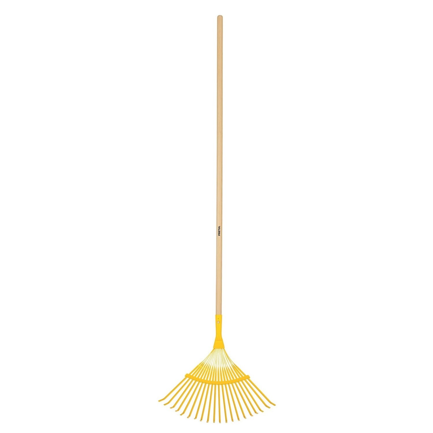 Escoba metalica para jardin, curva, 20 dientes, mango 48 COD 21431