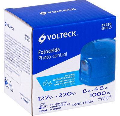 Fotocelda montaje de 1/2 vuelta, tension 127 - 220 V COD 47228