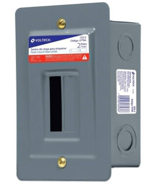 Centro de carga empotrable, 2 polos, Volteck COD 47194