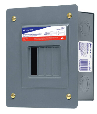 Centro de carga empotrable, 4 polos, Volteck COD 47196