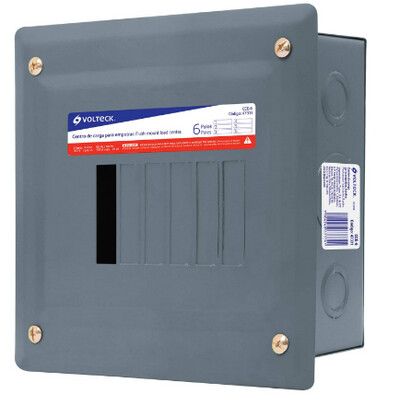 Centro de carga empotrable, 6 polos, Volteck COD 47331
