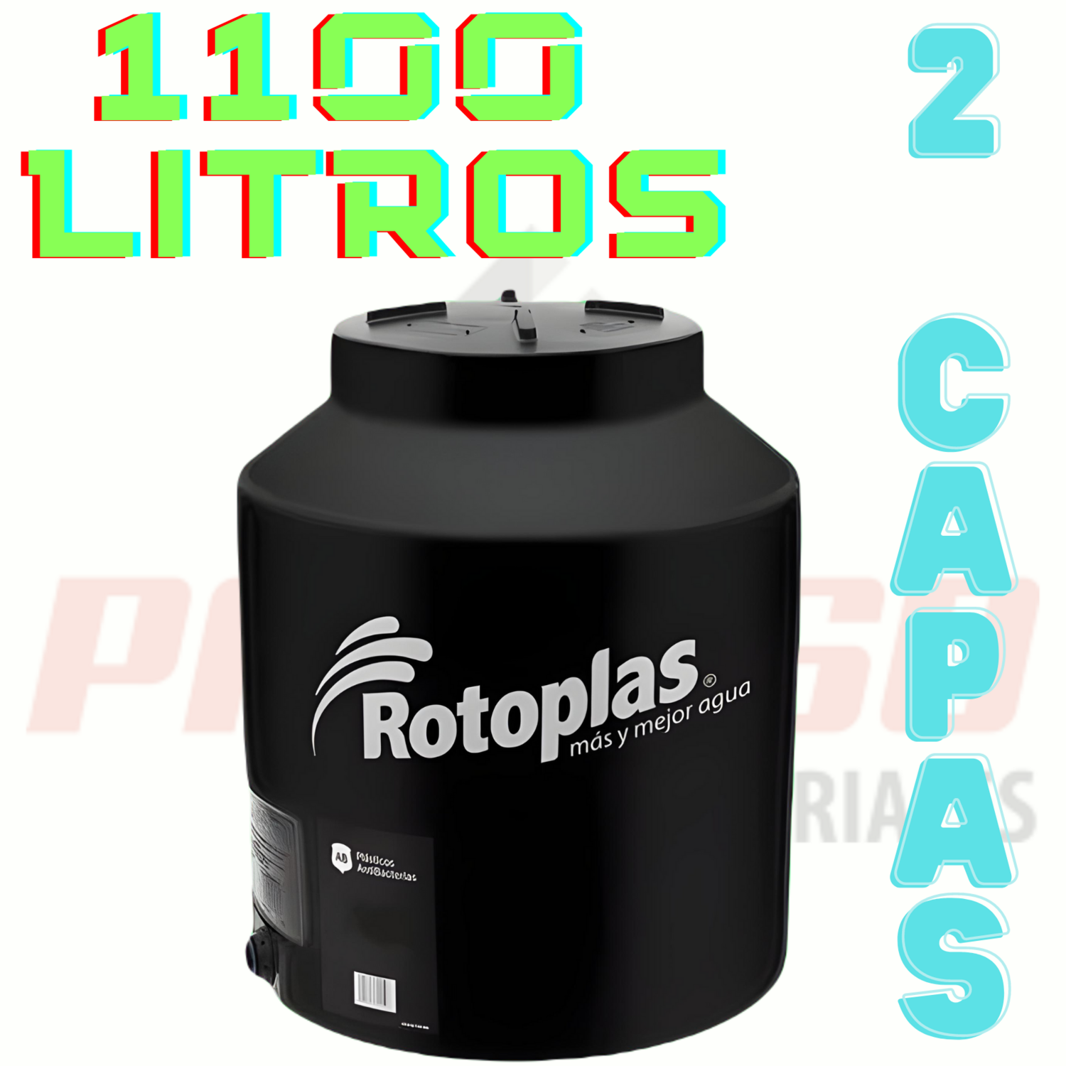 TINACO ROTOPLAS 1100 LTS BICAPA S/FILTRO