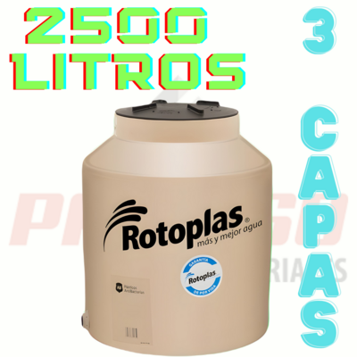 TINACO ROTOPLAS 2500 LTS TRICAPA S/FILTRO