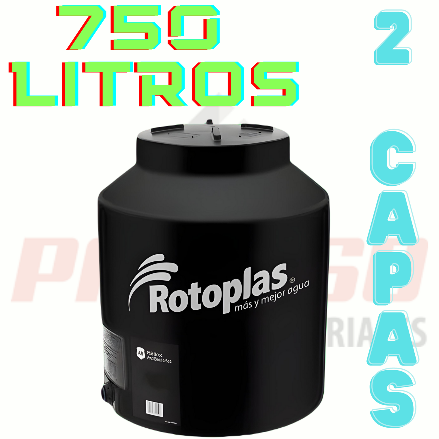 TINACO ROTOPLAS 750 LTS BICAPA S/FILTRO
