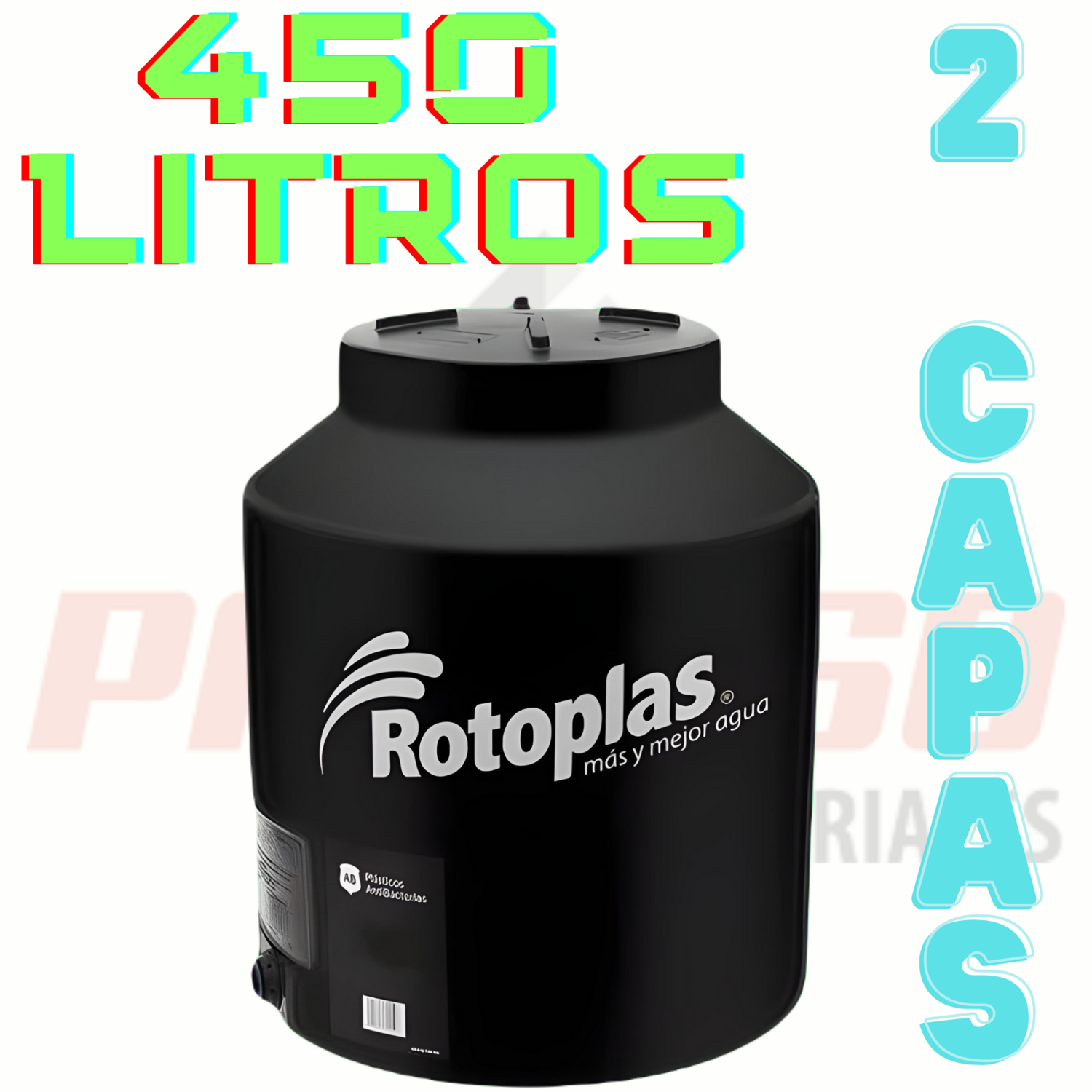 TINACO ROTOPLAS 450 LTS BICAPA S/FILTRO
