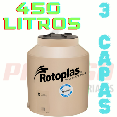 TINACO ROTOPLAS 450 LTS TRICAPA S/FILTRO