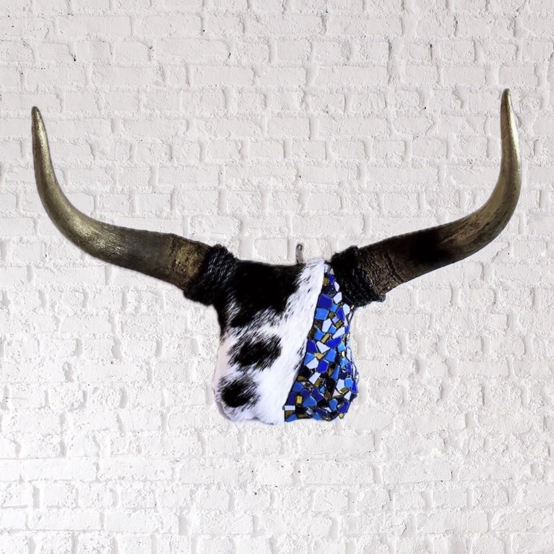 Mosaic Bull Skull