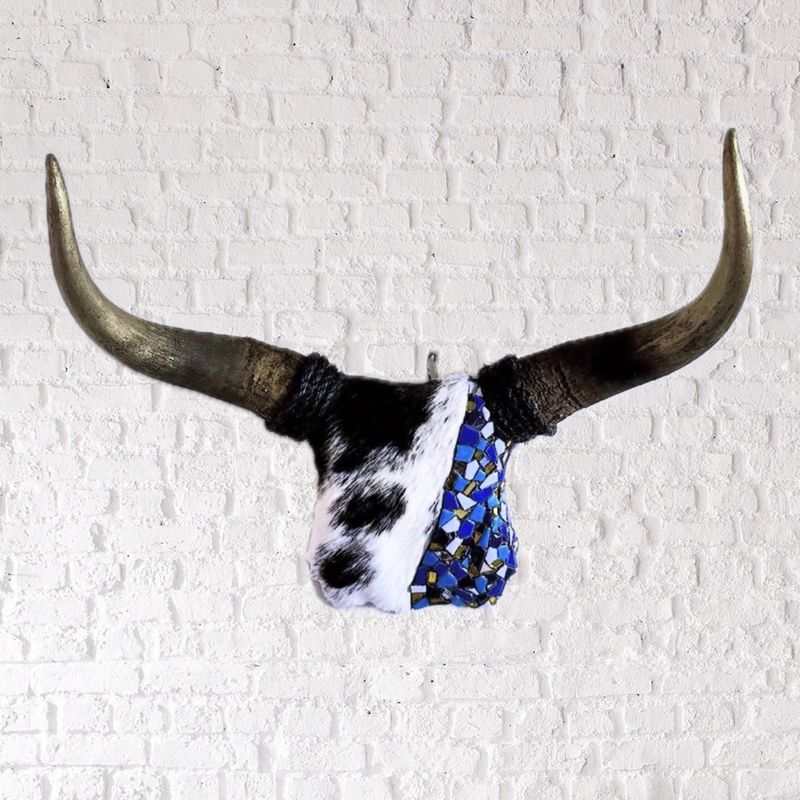 Mosaic Bull Skull