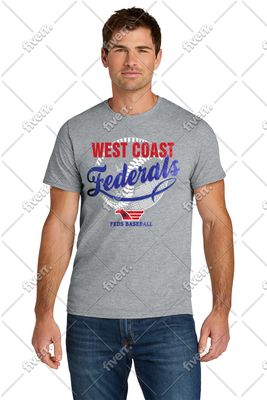 Grey Cotton Tee: Vintage Logo