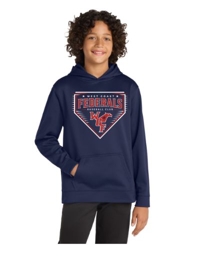 Navy Dri-Fit Longsleeve Hoodie: Home Plate (Youth / Adult)