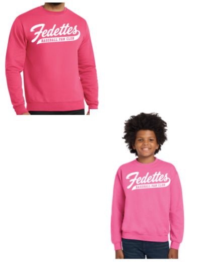 Fedettes Hot Pink Crewneck Sweatshirt (Youth / Adult)