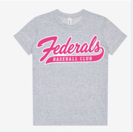 Federals Grey Bella Cotton Tee with Pink (Youth / Adult)