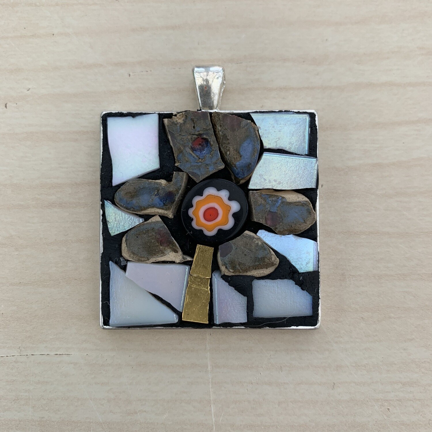 Byzantine style flower pendant