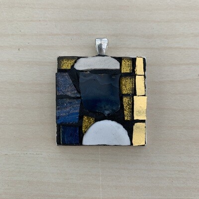 Gold, Blue and White Pendant
