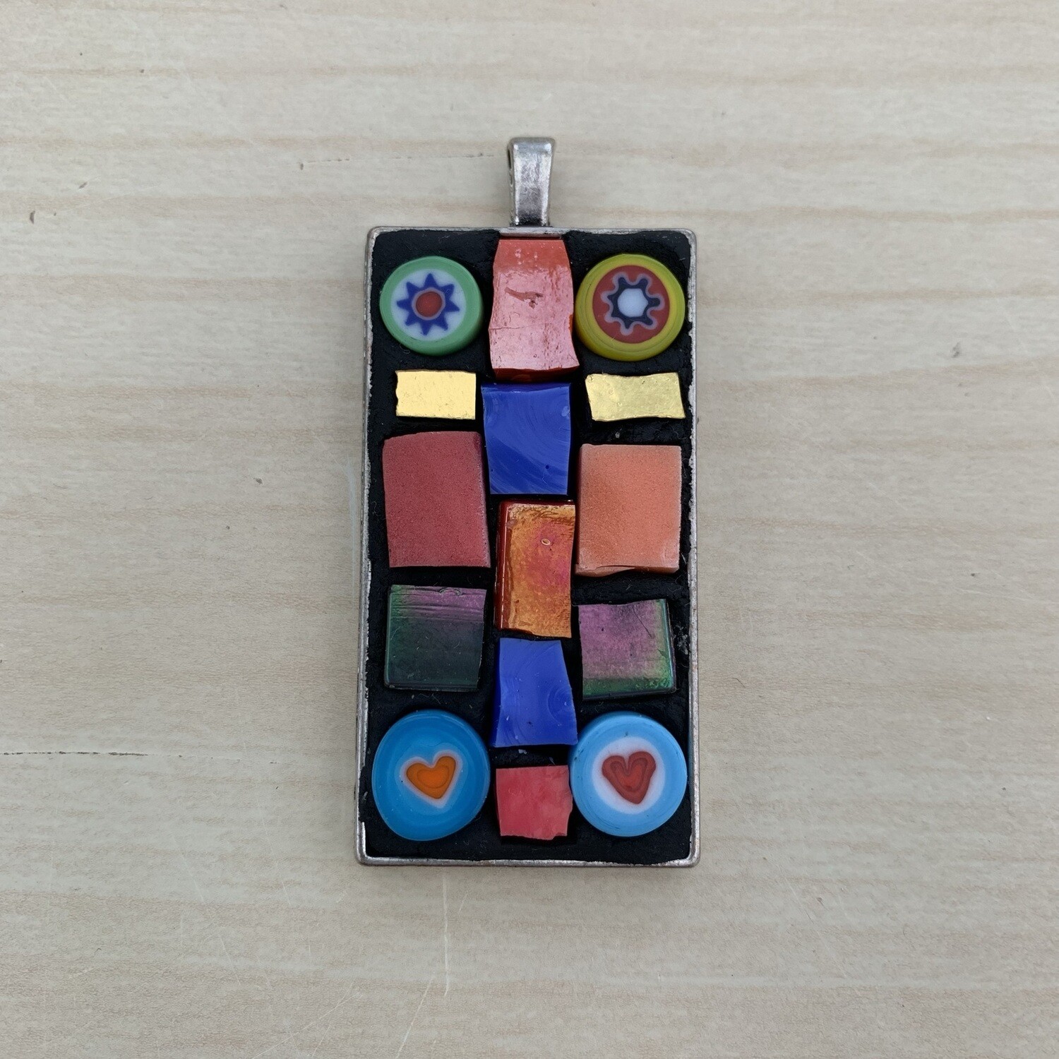 Colourful rectangular pendant