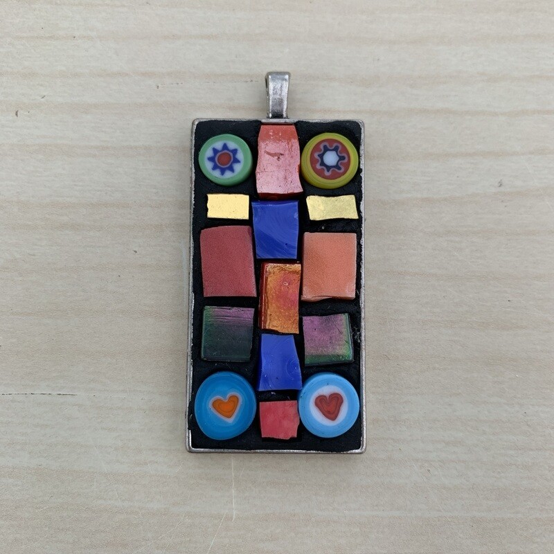 Colourful rectangular pendant