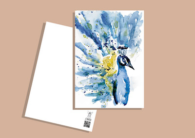 Postkarte Pfau