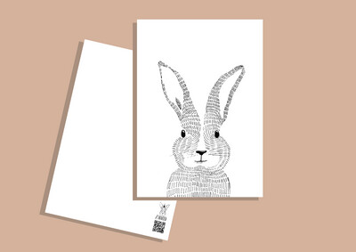 Postkarte StrichHase