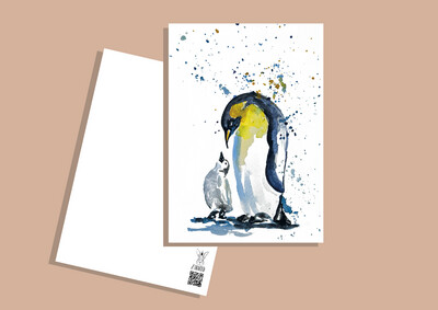 Postkarte Pinguin