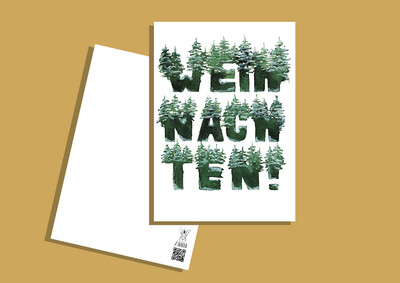 Postkarte Weihnachtstannen