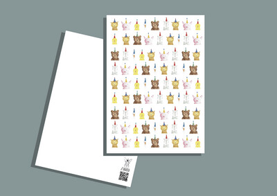 Postkarte PartyTiere