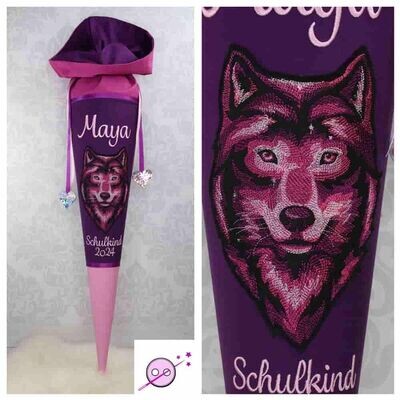 Wolf Schultüte in pink