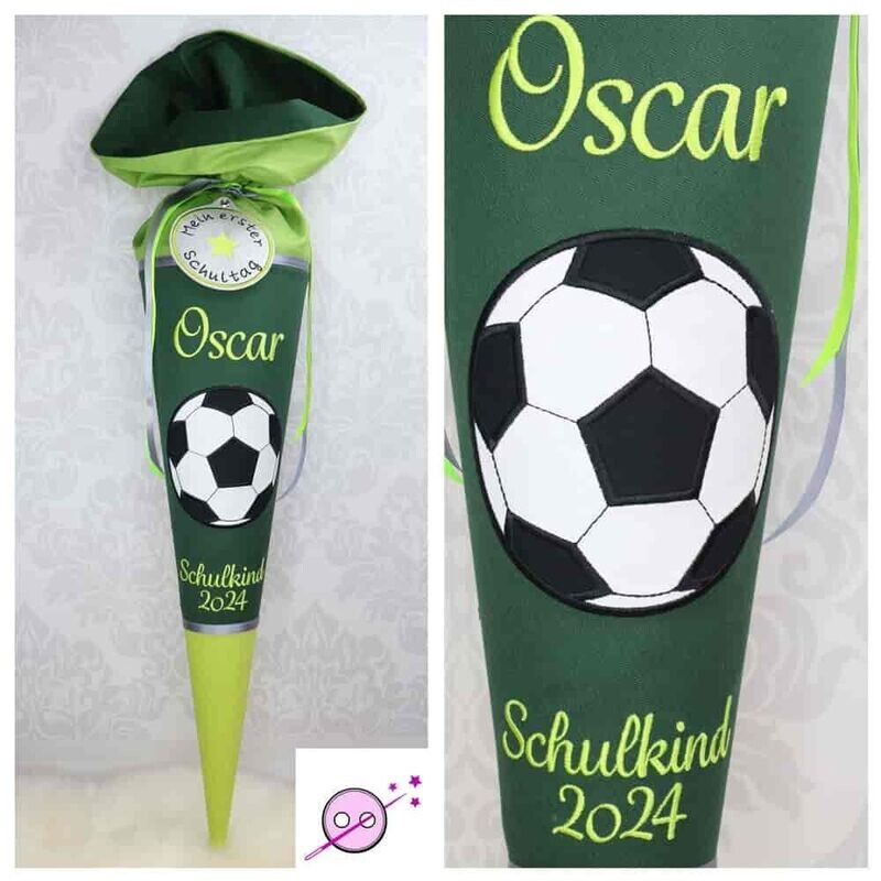 Fußball Schultüte in grün Fußball Schultüte in grün