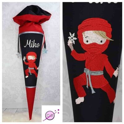 Ninja Schultüte rot/schwarz