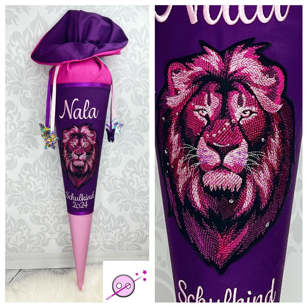 Löwe Schultüte in pink