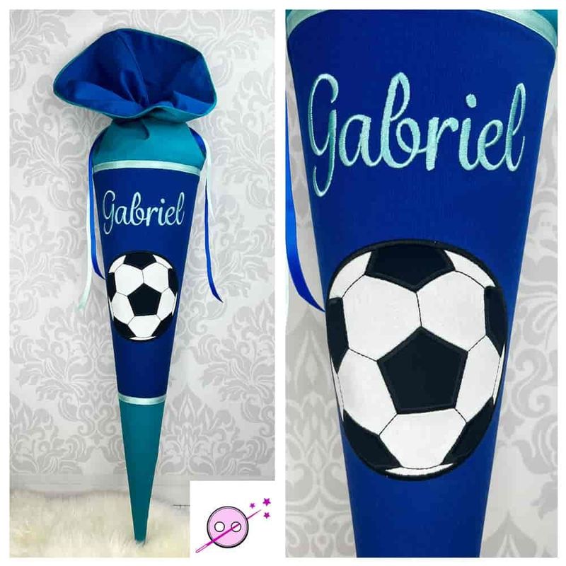 Fußball Schultüte blau Petrol Fußball Schultüte blau Petrol