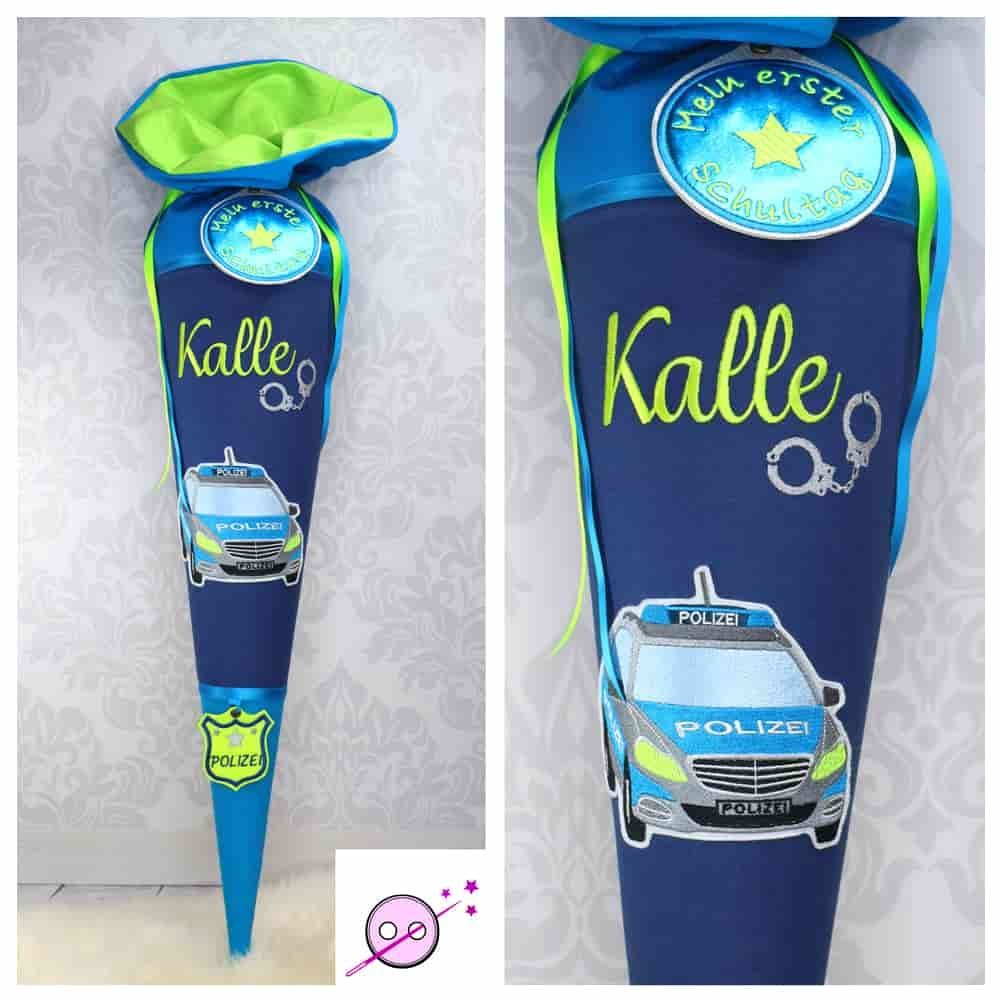 Schultüte Polizei mit Handschellen 2