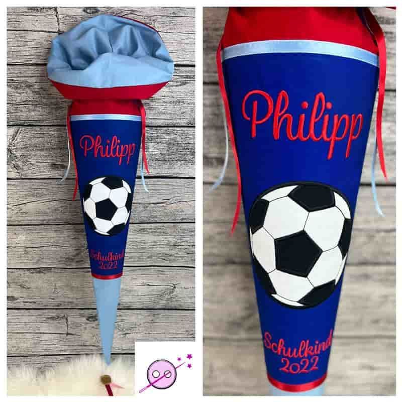 Fußball Schultüte blau rot Fußball Schultüte blau rot