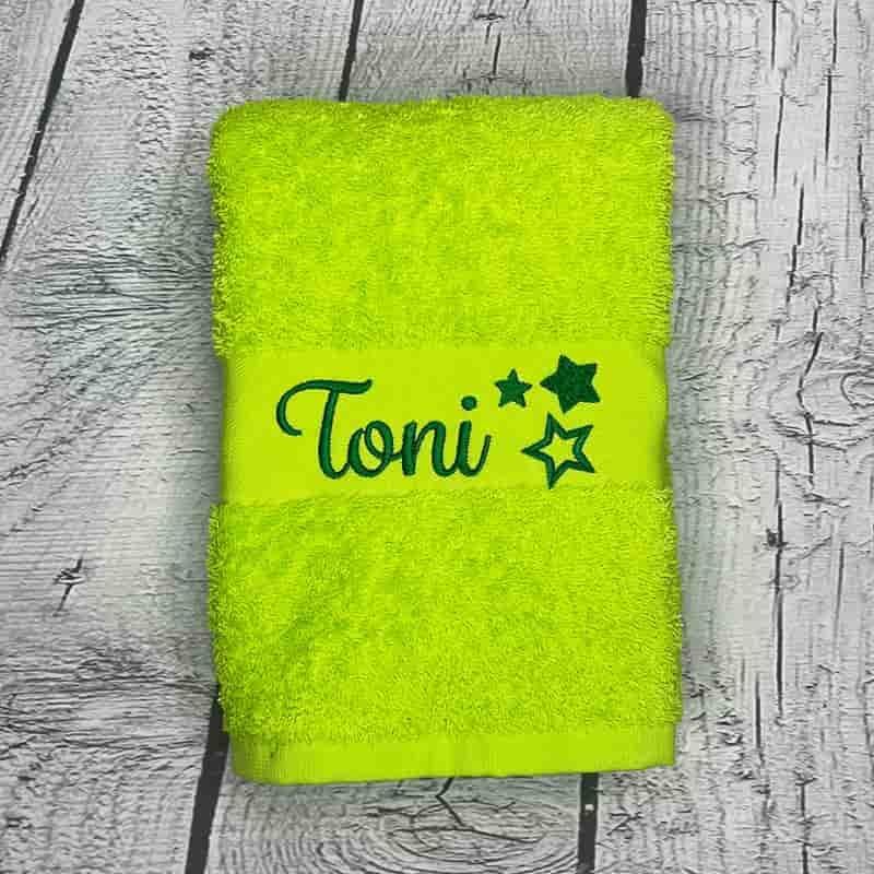 Handtuch bestickt lime 100x50cm
