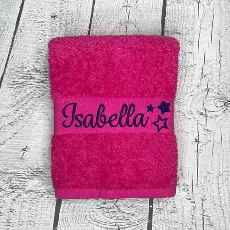 Handtuch bestickt pink 100x50cm