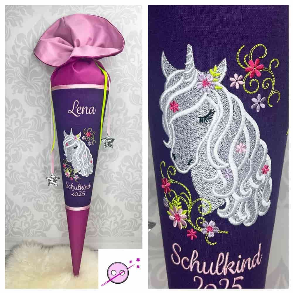 Einhorn Schultüte flamingopink