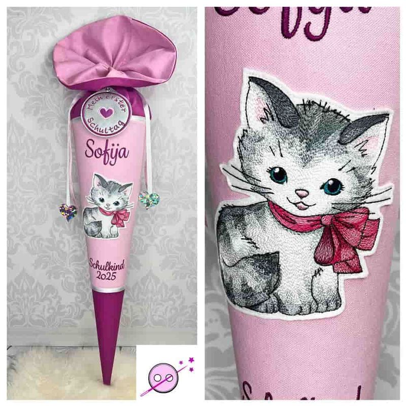 Schultüte Katze in rosa Schultüte Katze in rosa