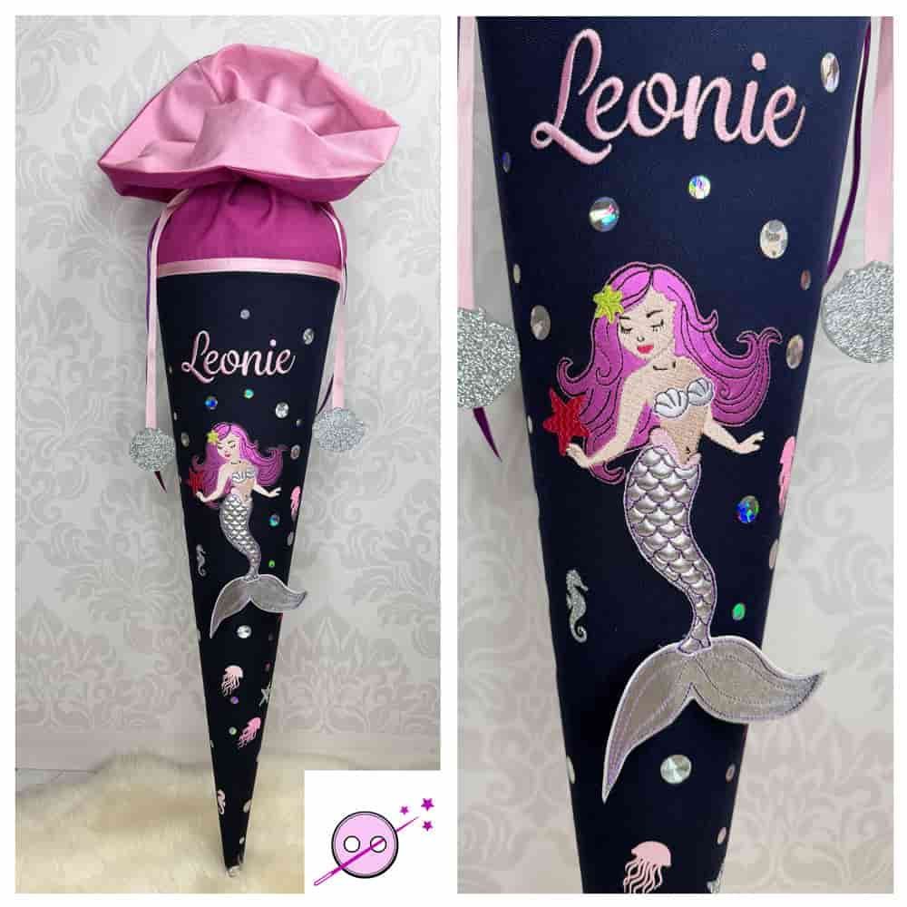 Schultüte aus Stoff mit einer Meerjungfrau