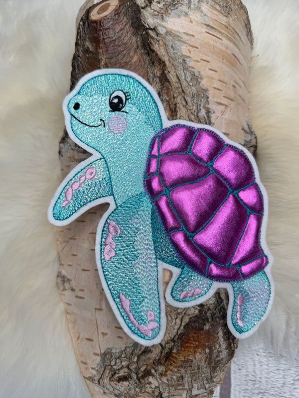 Applikation 3D Glitzer Schildkröte Applikation eine 3D Schildkröte mit Glitzer