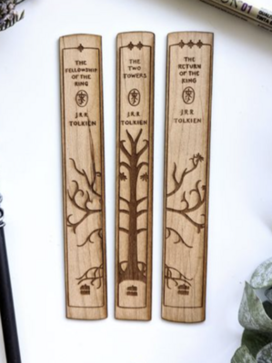 LOTR Wooden Spine Bookmark Trio