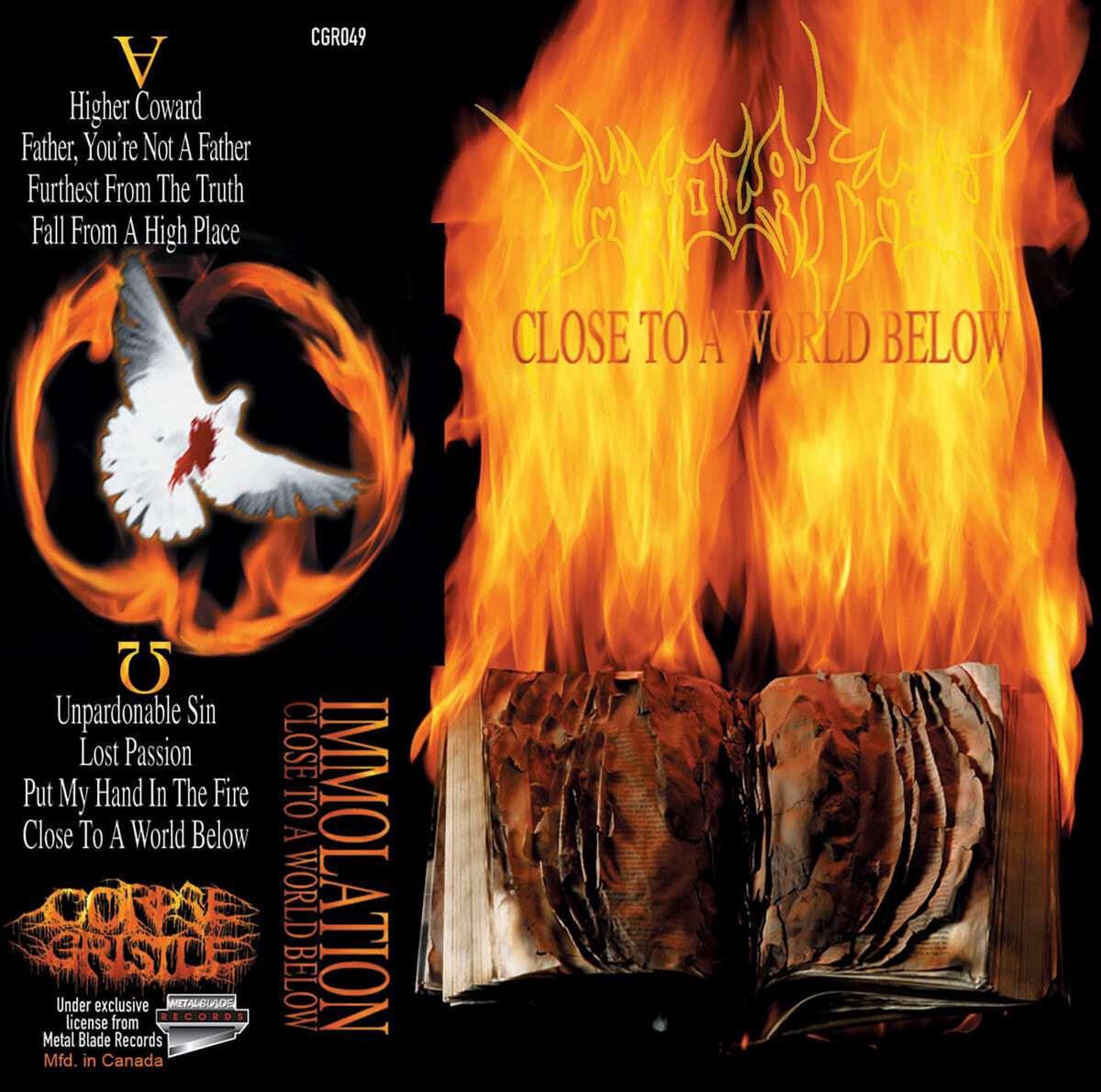 IMMOLATION - Close To A World Below (CASSETTE TAPE) Black Shell