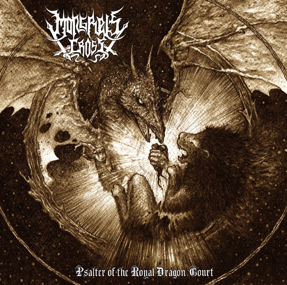 MONGREL&#39;S CROSS - Psalter Of The Royal Dragon Court (LP) Beer Colored w/Bronze, Black &amp; Bone Splatter Vinyl