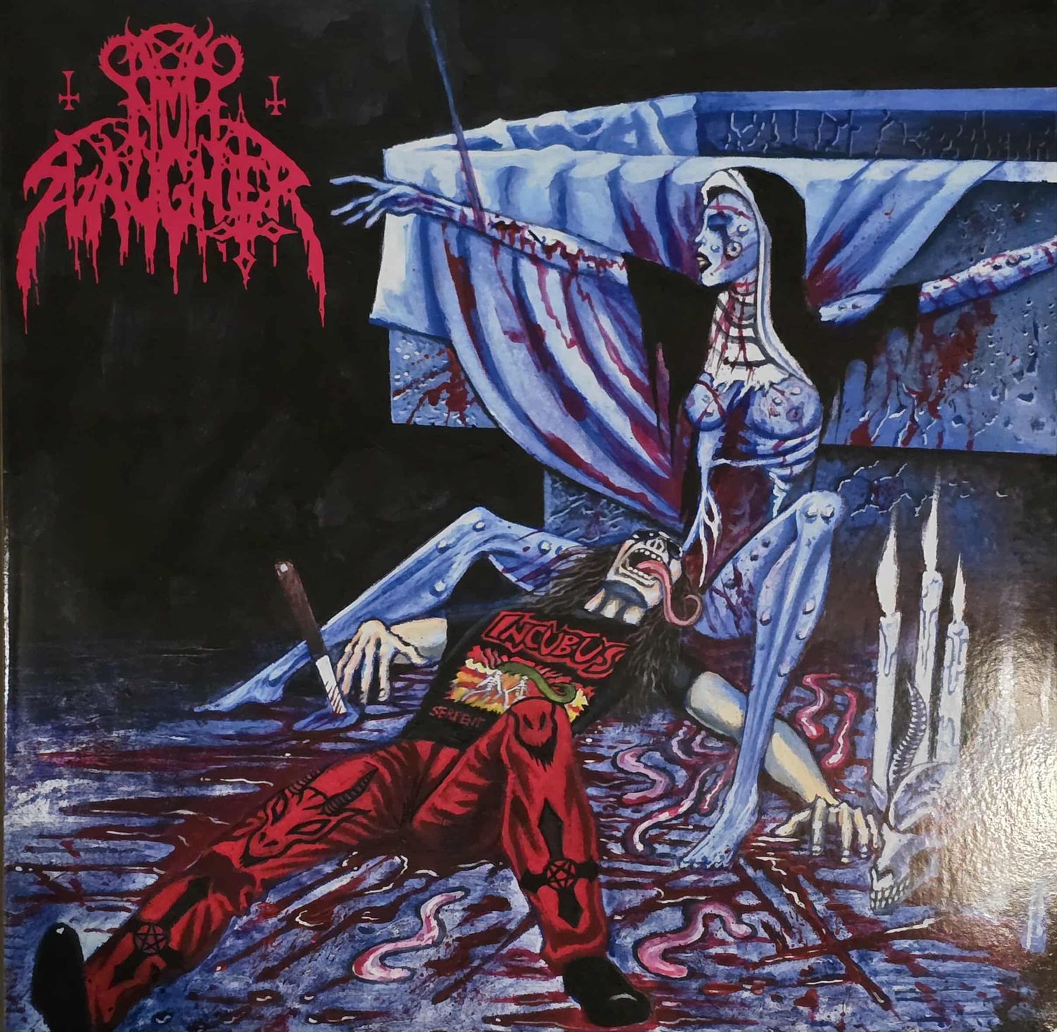 NUNSLAUGHTER / CRUCIFIED MORTALS ‎(Split LP) – Live In Poland (2XLP) Red Gatefold Vinyl
