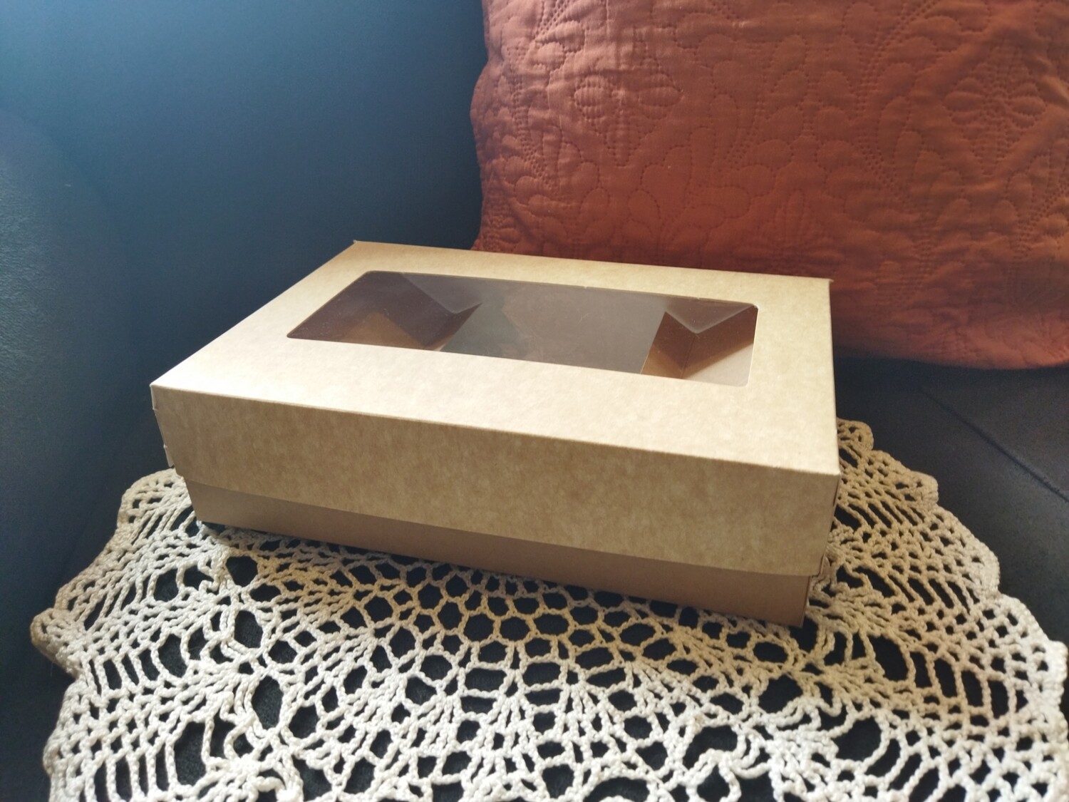 Caja DESAYUNO con visor 25 x 17 x 7 cm blanco o kraft