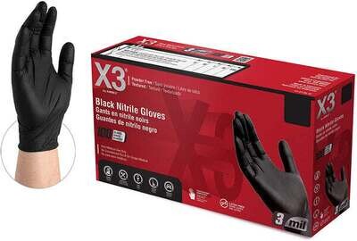Black nitrile free black gloves 100ct