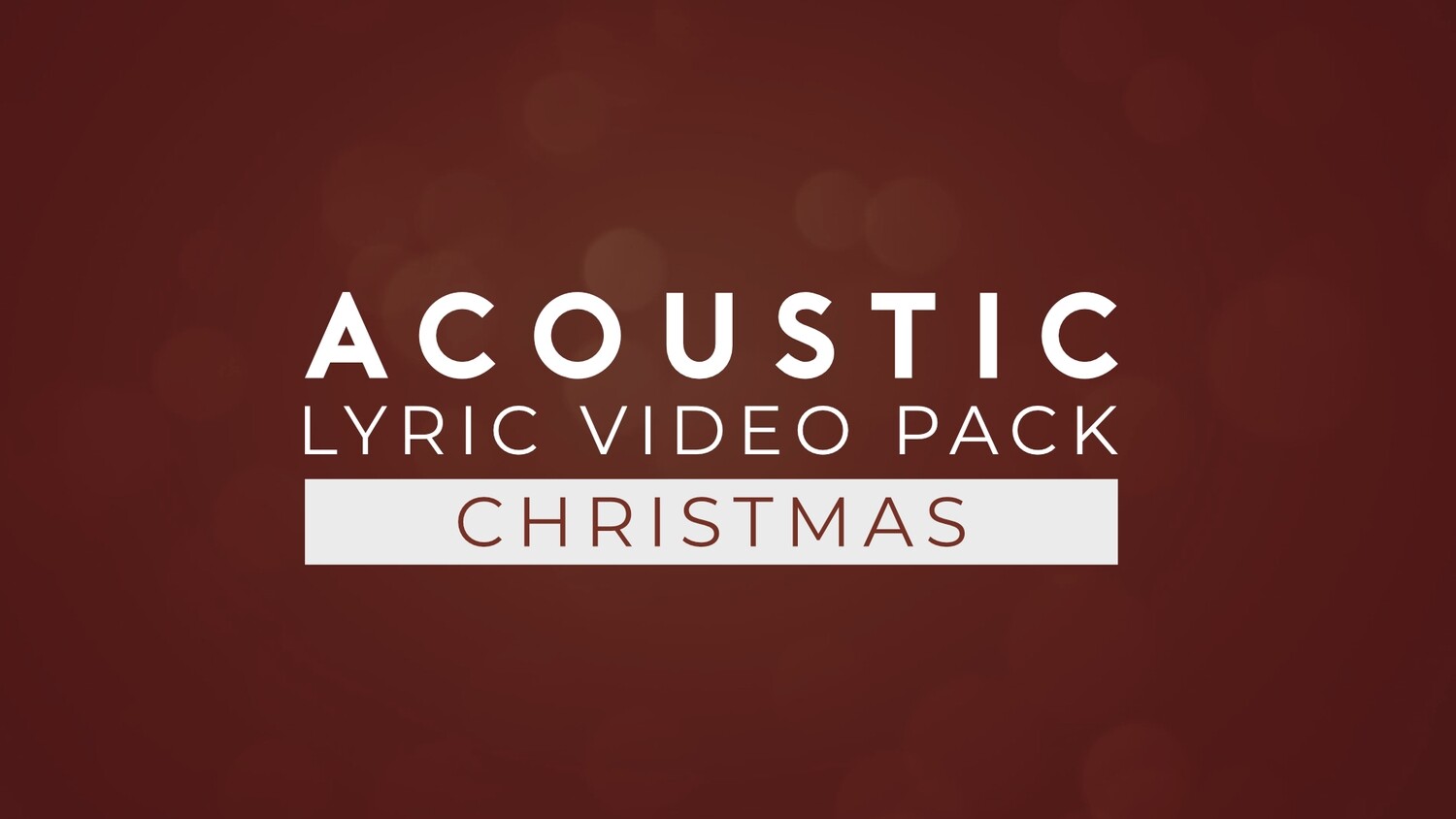 Christmas Lyric Video Worship Pack
