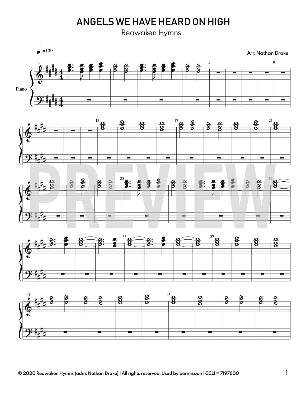 Angels We Have Heard on High - Piano Sheet Music