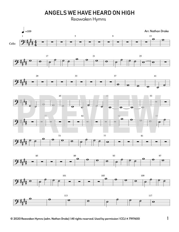 Angels We Have Heard on High - Cello Sheet Music