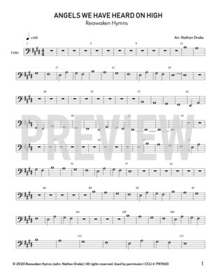 Angels We Have Heard on High - Cello Sheet Music