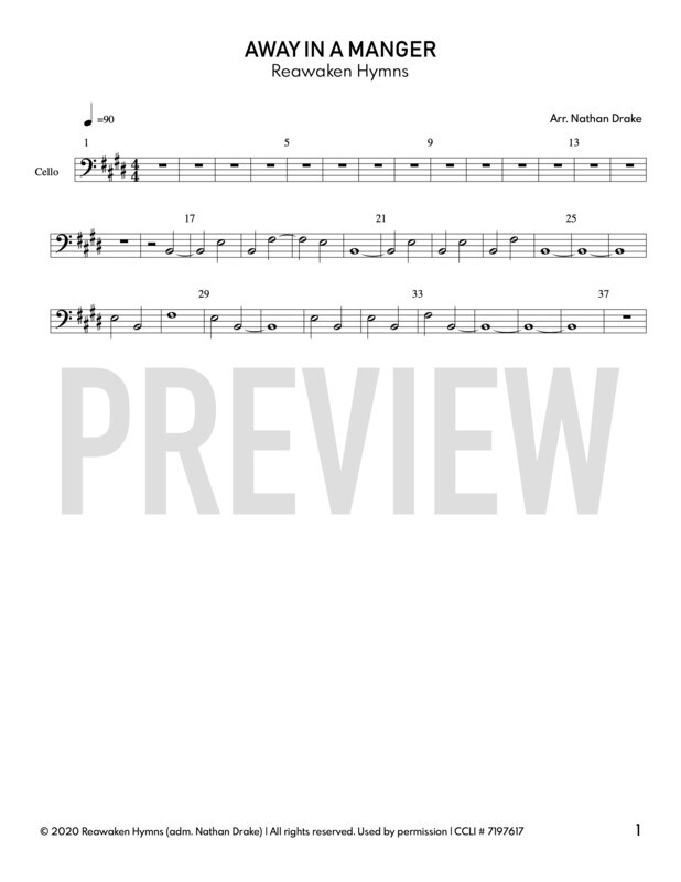 Away in a Manger - Cello Sheet Music